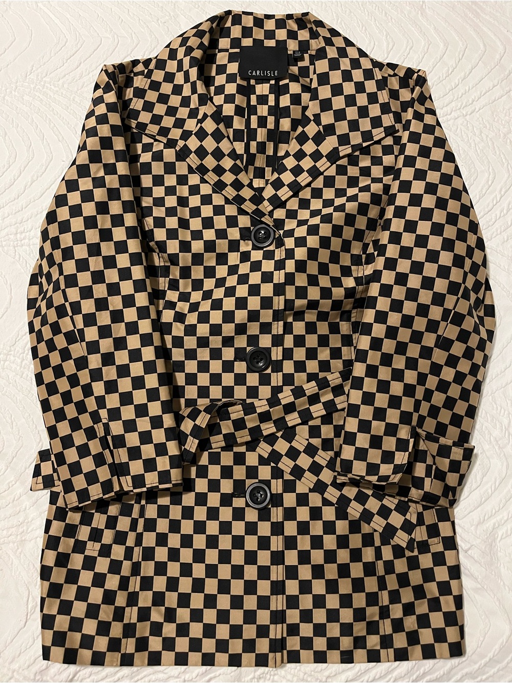 Vintage Carlisle Checkered Trench Coat